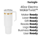 40oz electroplated tumbler with handle, business ready features