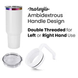 40oz Electroplated Tumbler Ambidextrous Twist on Handle Design