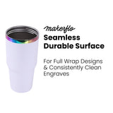 30oz electroplated tumbler with handle features a laser ready completely seamless surface for full wrap engraving or printing