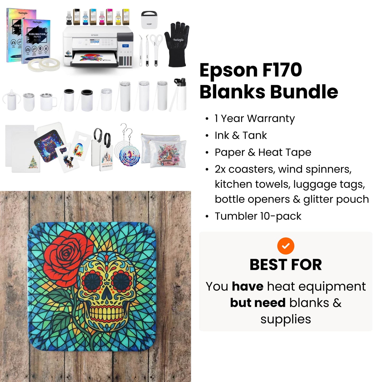 epson f170 printer blanks bundle features