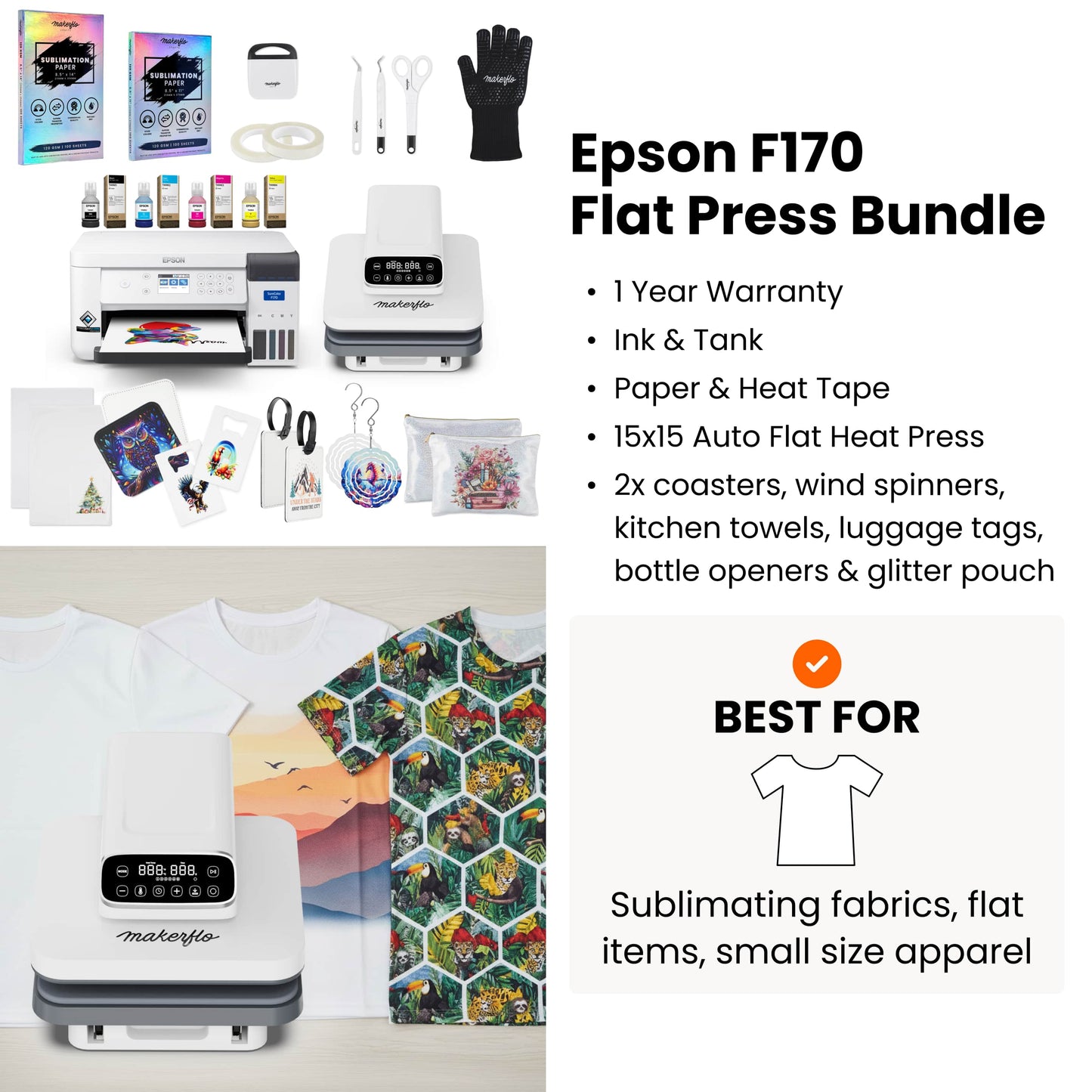 epson f170 flat press bundle for apparel