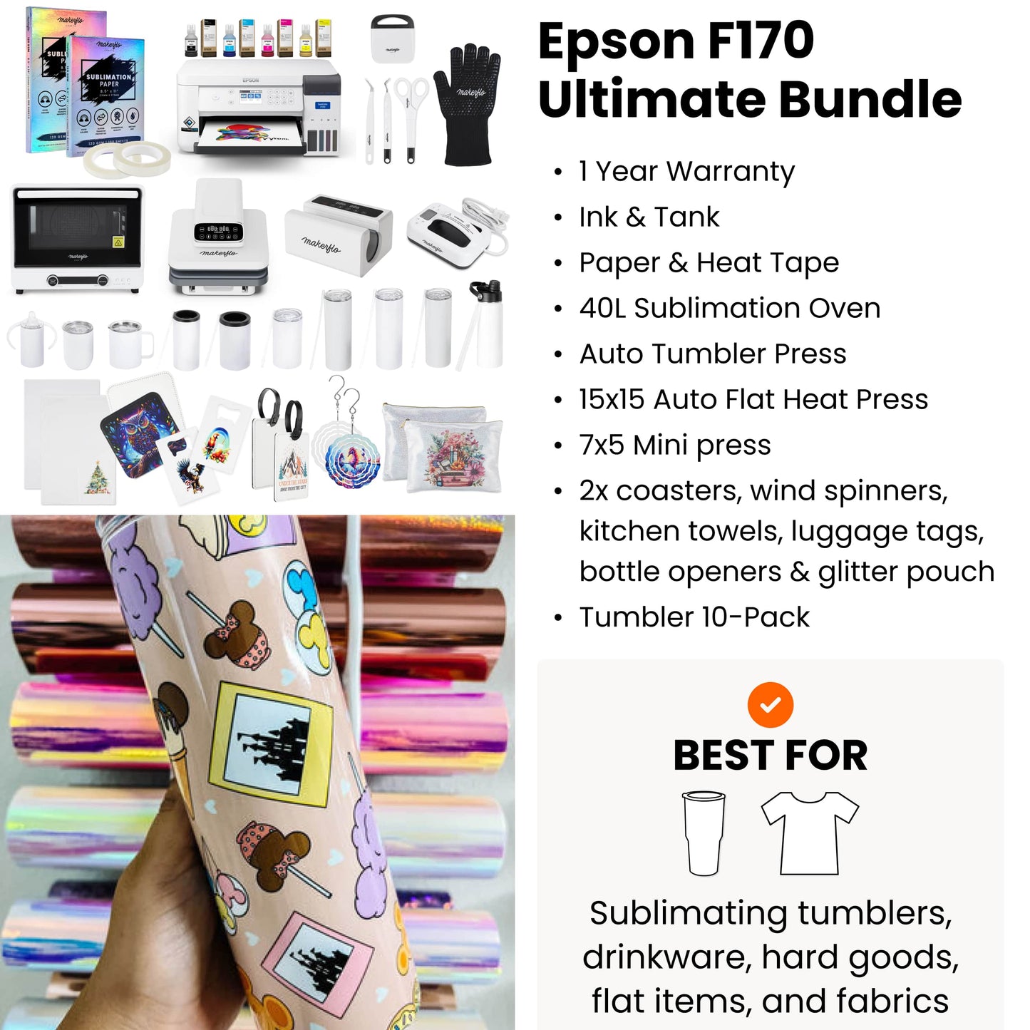 epson f170 ultimate sublimation bundle 