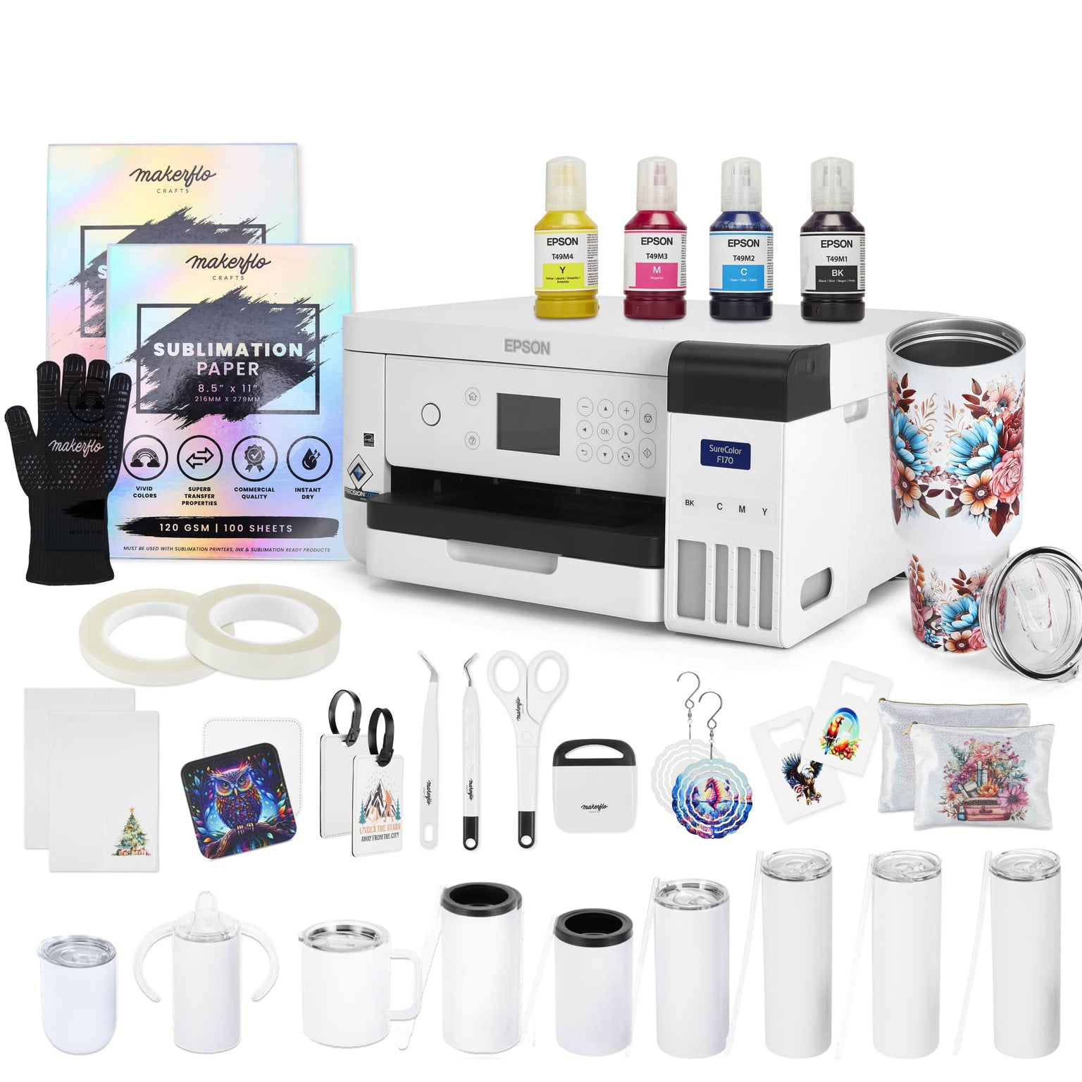 Epson f170 sublimation printer tumbler bundle