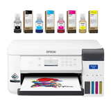 epson f170 surecolor sublimation printer with ink bottles