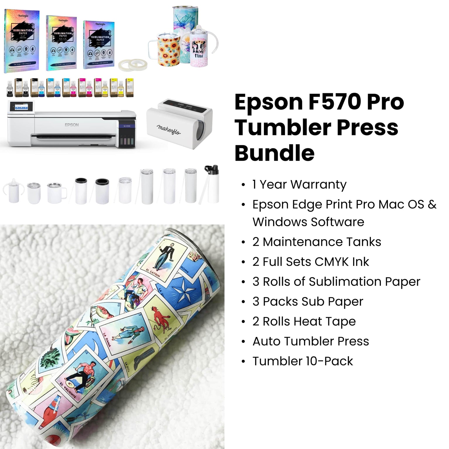 epson f570 pro tumbler press bundle features