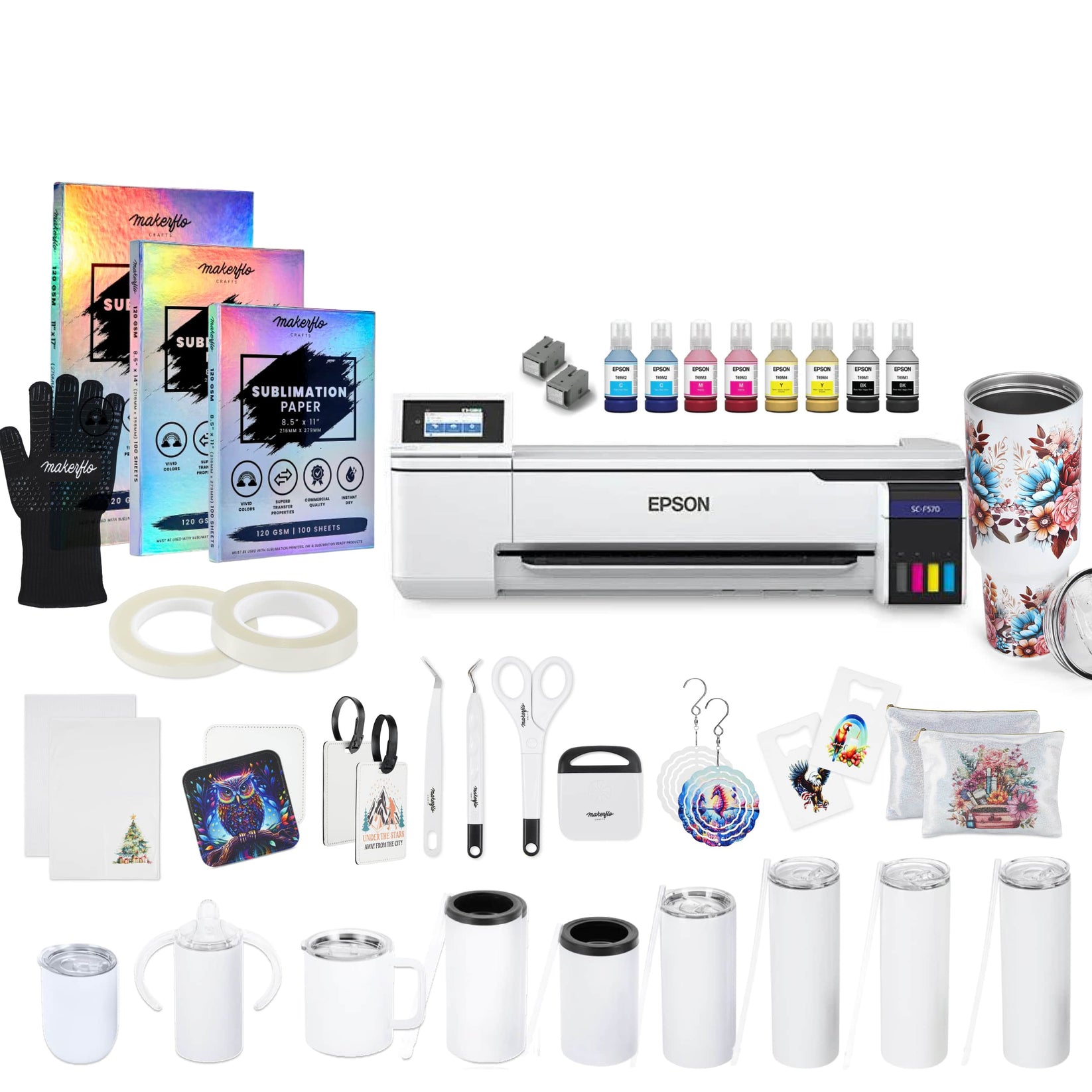 epson f570 pro sublimation printer & tumbler bundle