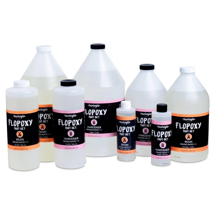 fast set rpoxy, resin & hardener, all sizes