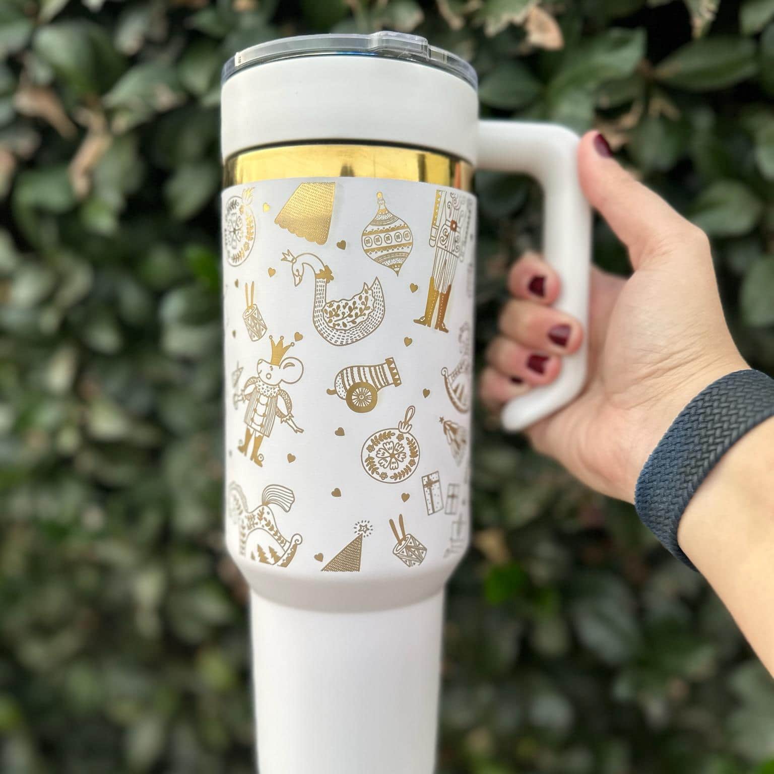 customized white gold plated tumbler