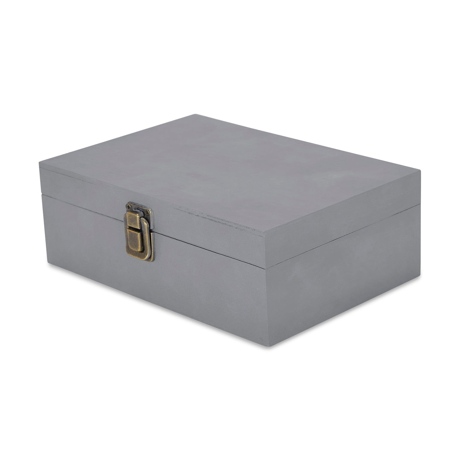 wood memory box, gray, closed