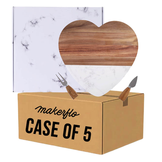 Marble Heart Shaped Serving Set