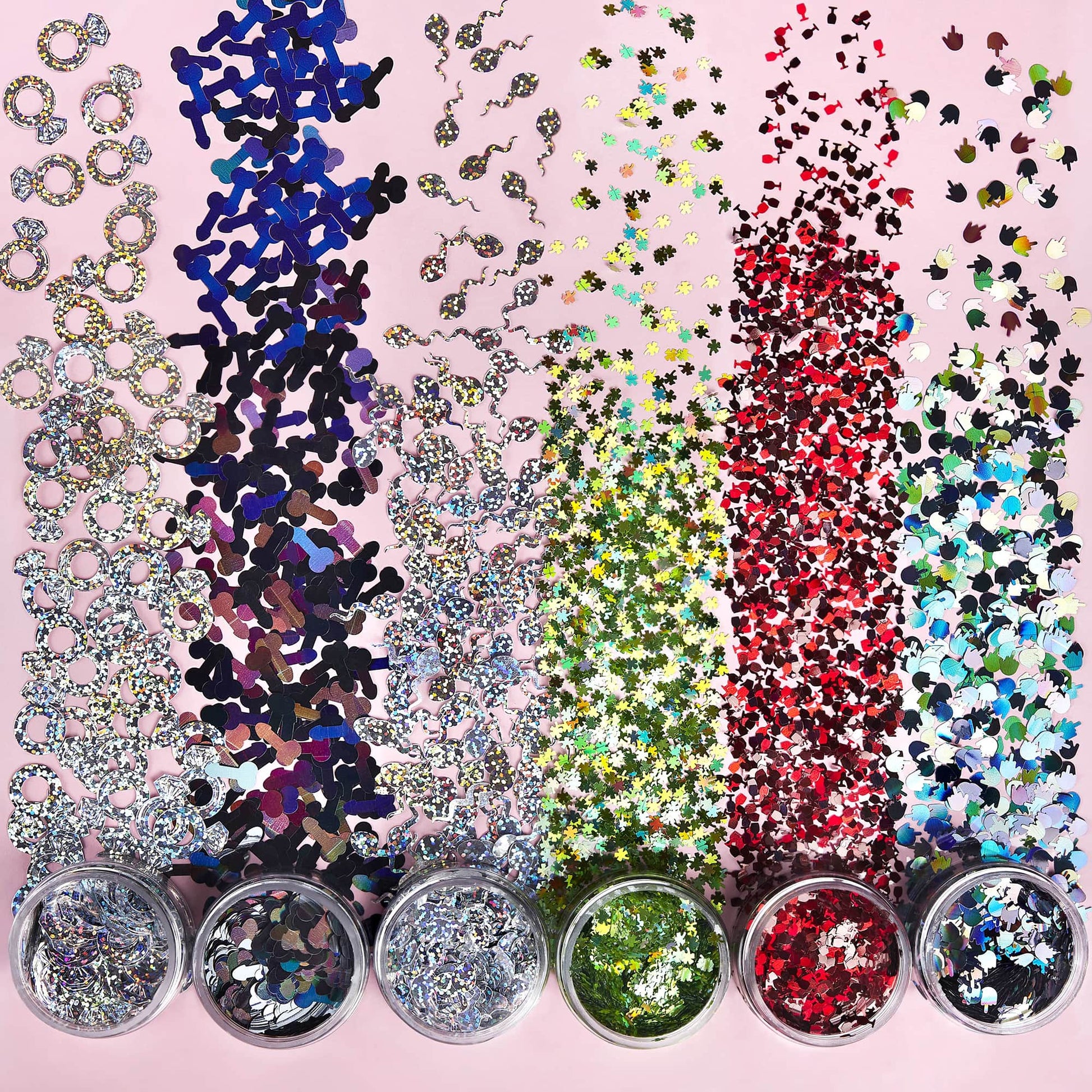 holo glitter shapes various