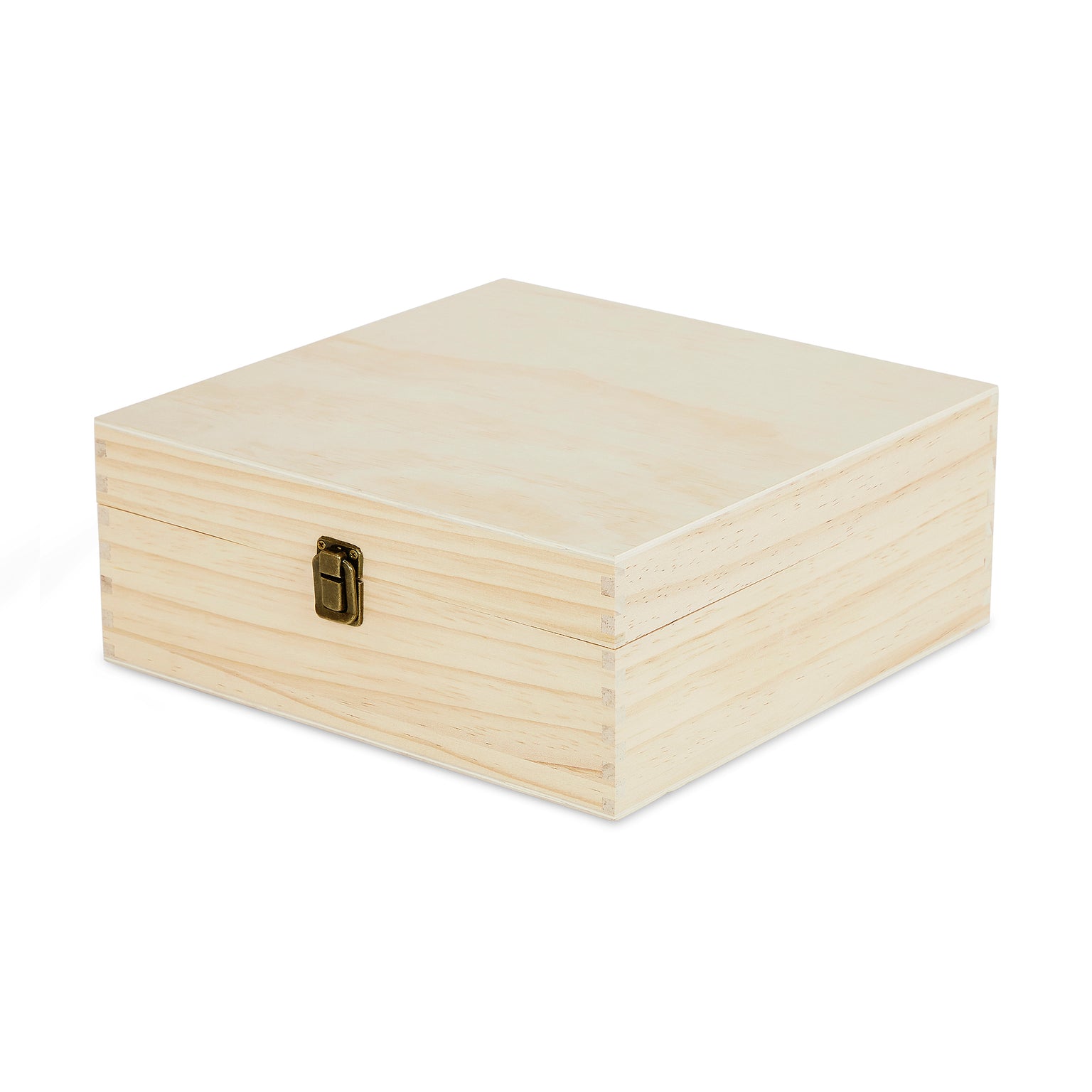 wood storage box, natural, closed
