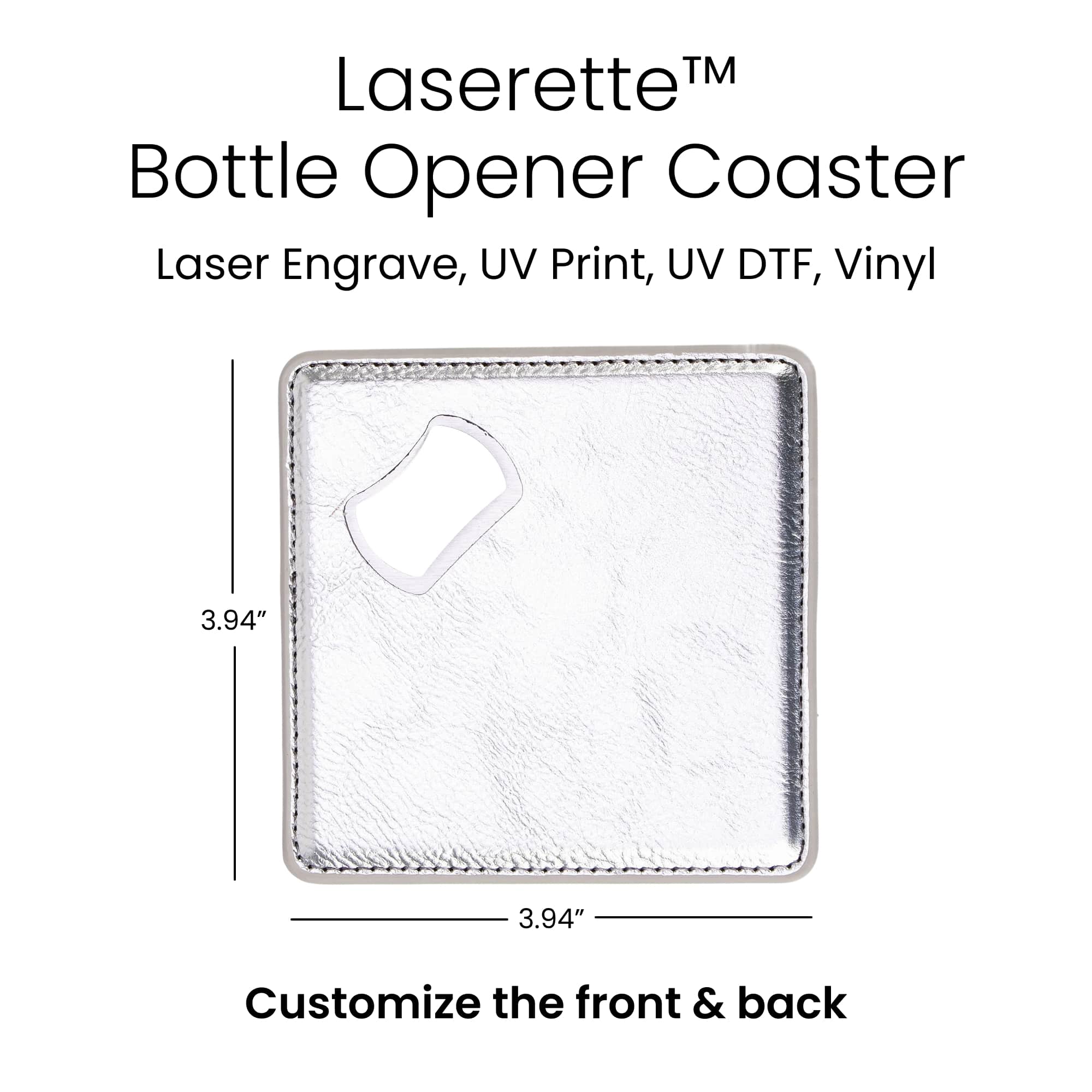 Laserette®️ Bottle Opener Coaster | Laser Engrave or UV Print