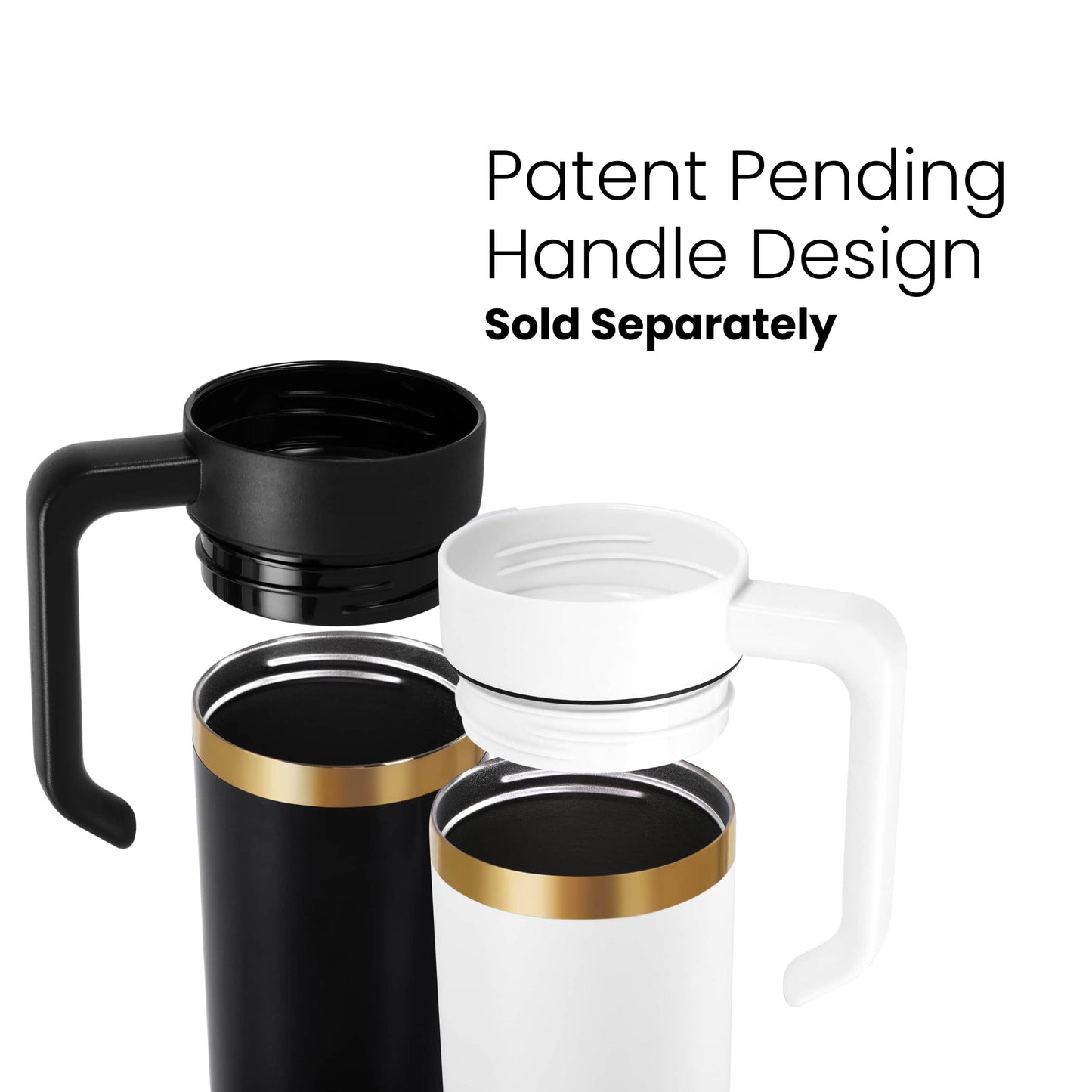 20oz Skinny Gold & Handle