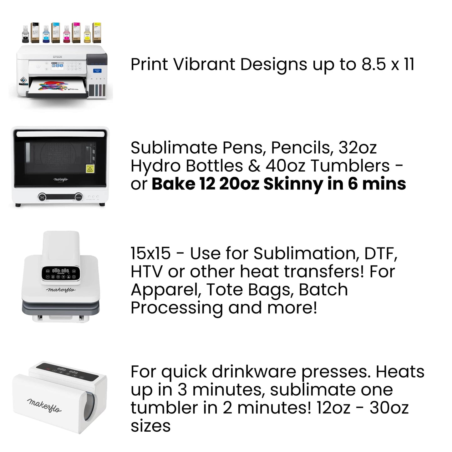 F170 Printer + Oven + Press Bundle