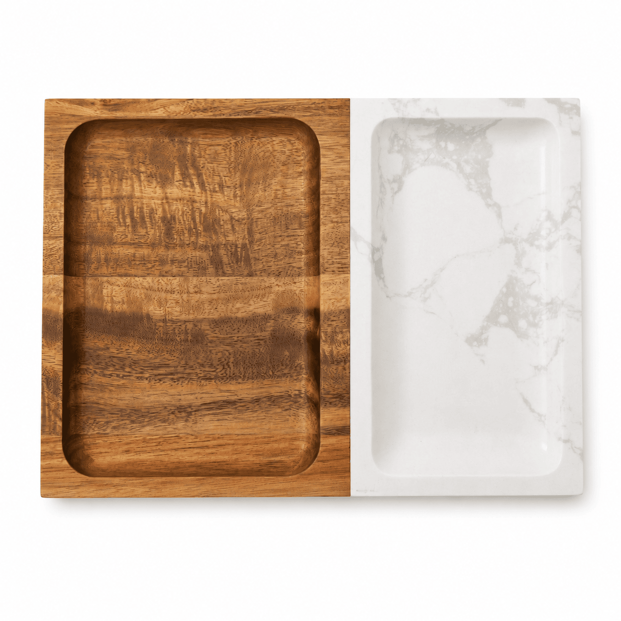 Marble & Wood Valet Tray