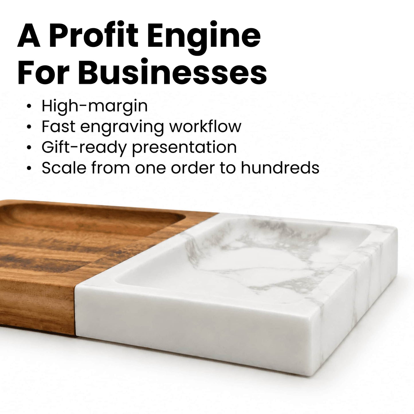 Marble & Wood Valet Tray