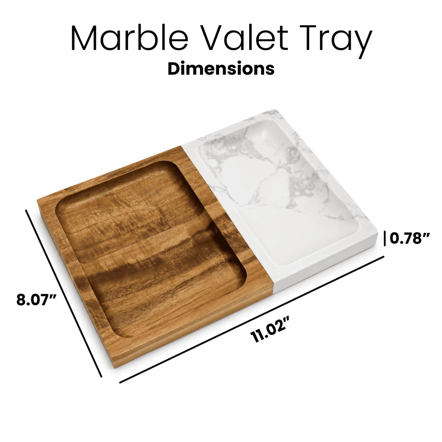 Marble & Wood Valet Tray