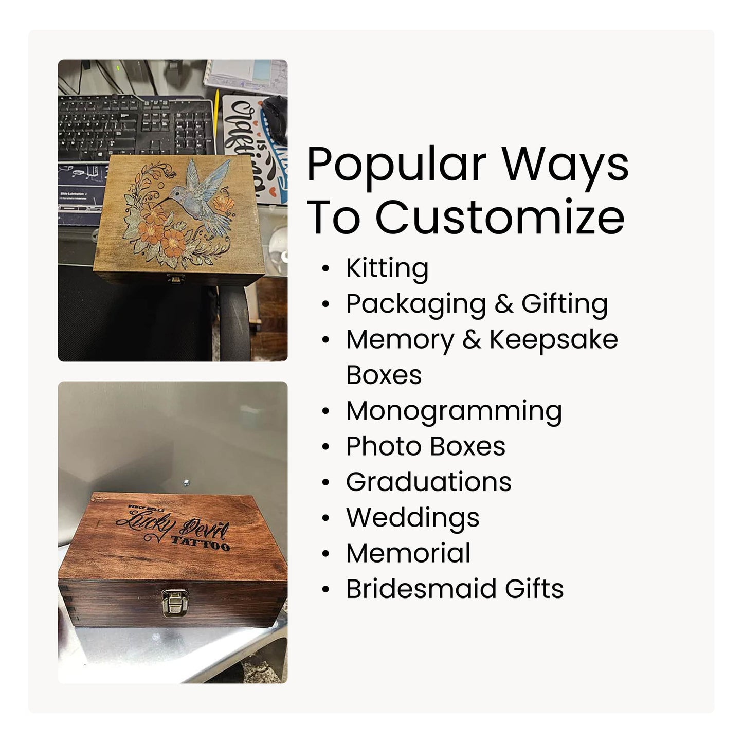 Wood Memory Boxes, Medium