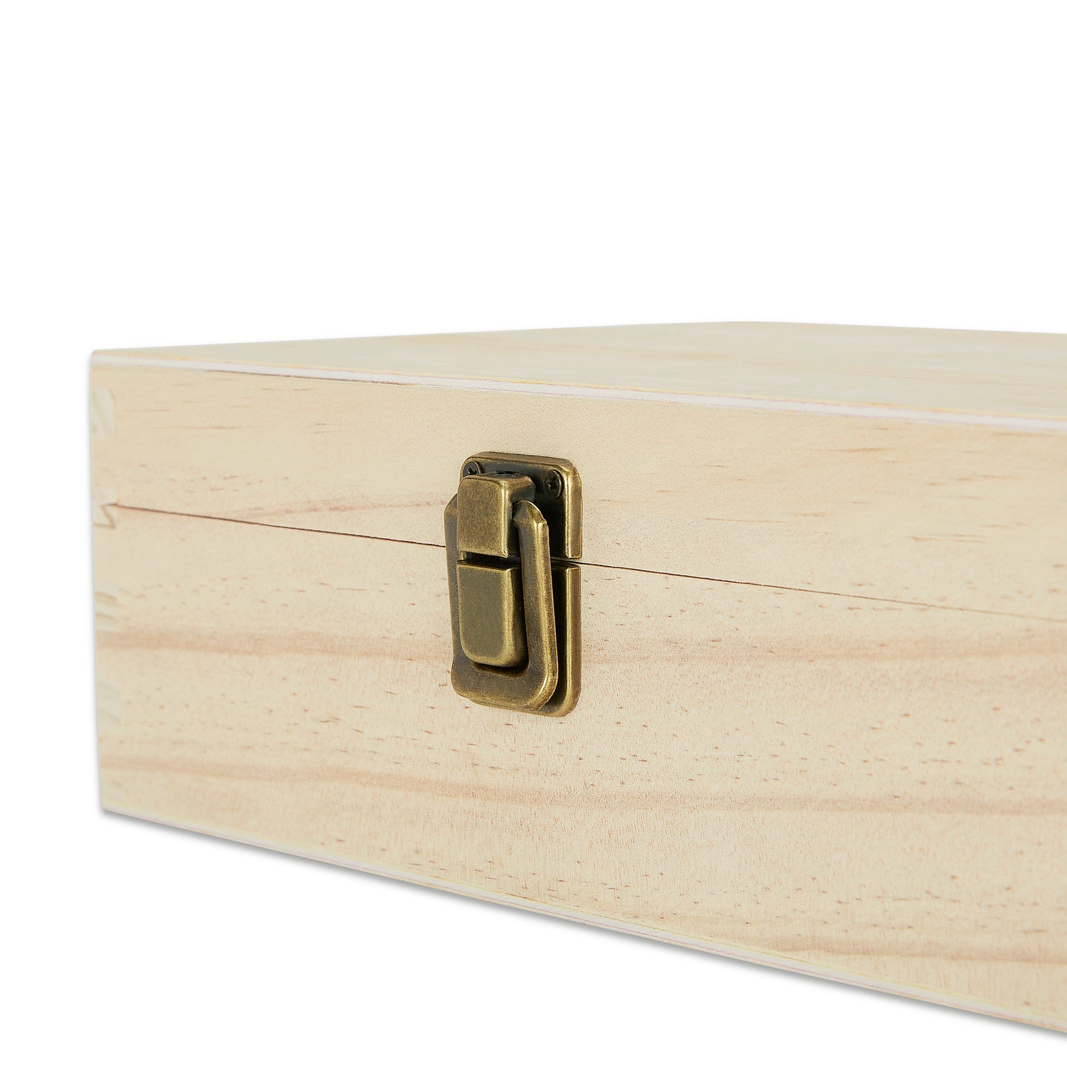 unfinished natural, pine wood memory boxes clasp - medium size