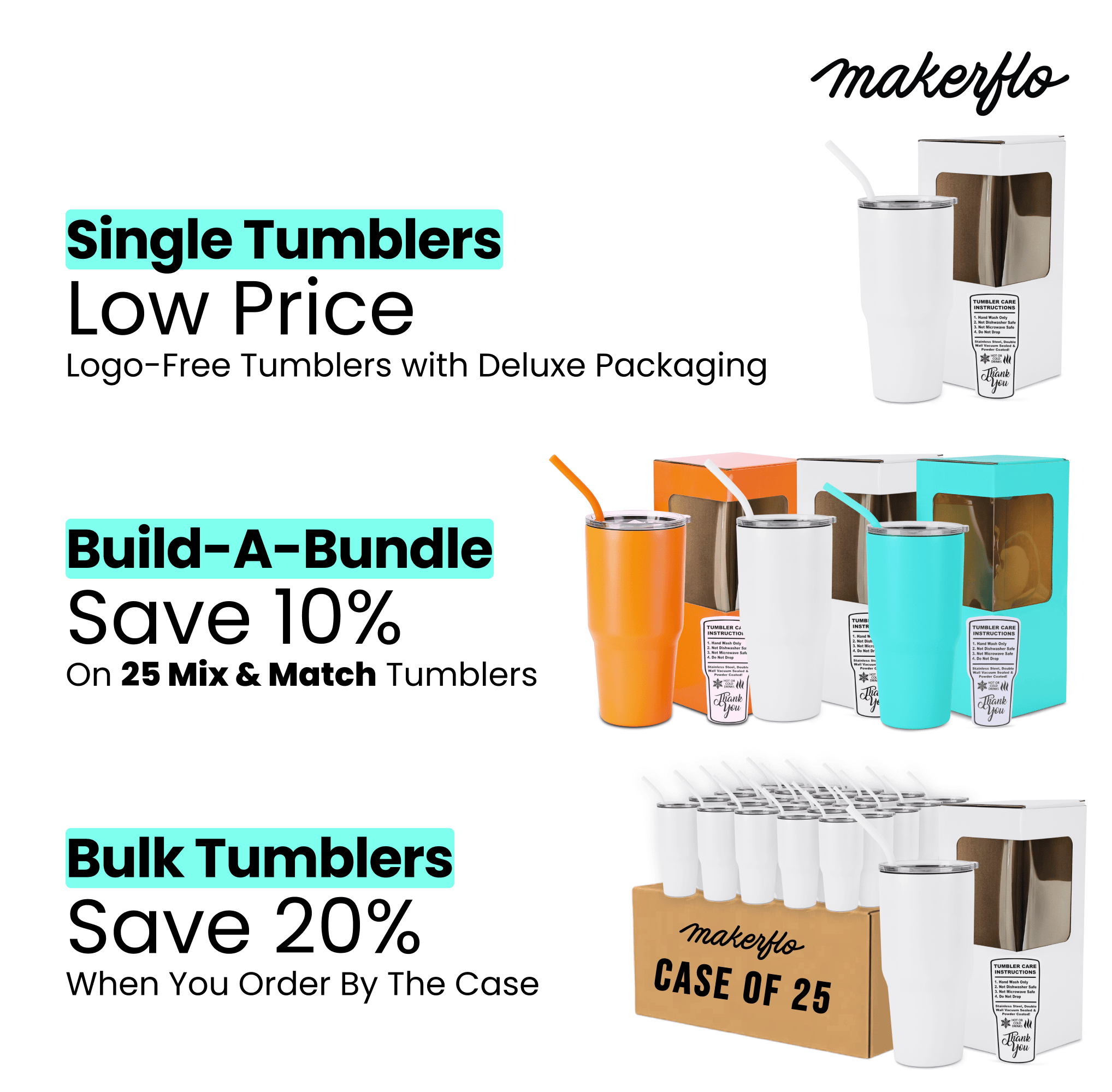30oz tumbler white, ways to order