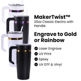 20oz electroplated tumbler with handle for laser engraving, uv printing, epoxy or uv dtf