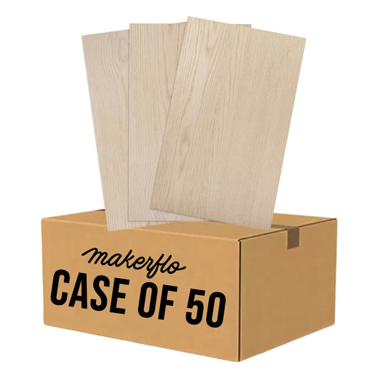 flat laser cut plywood, 1/8, oak, wood, case 50