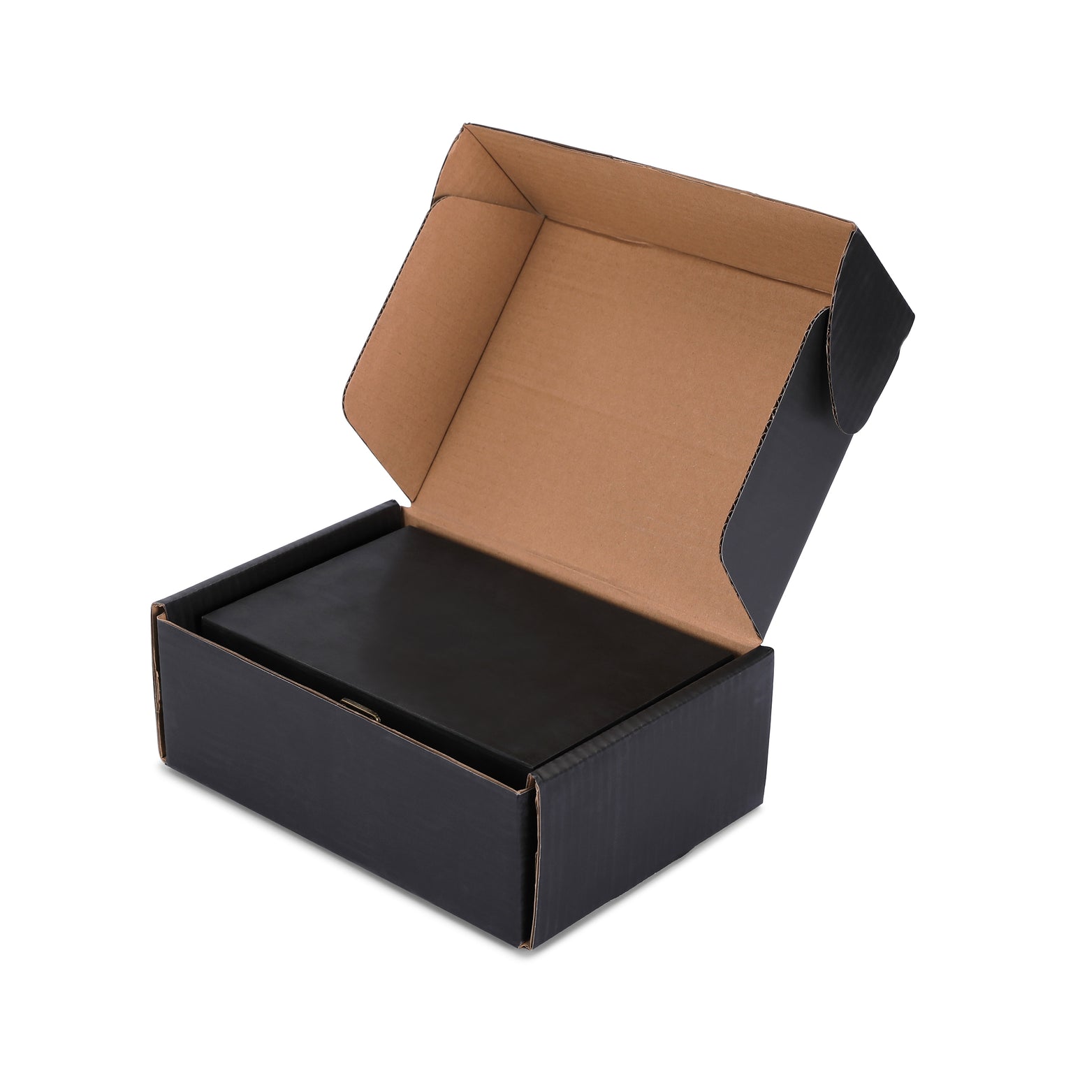 wood memory box in gift box, black