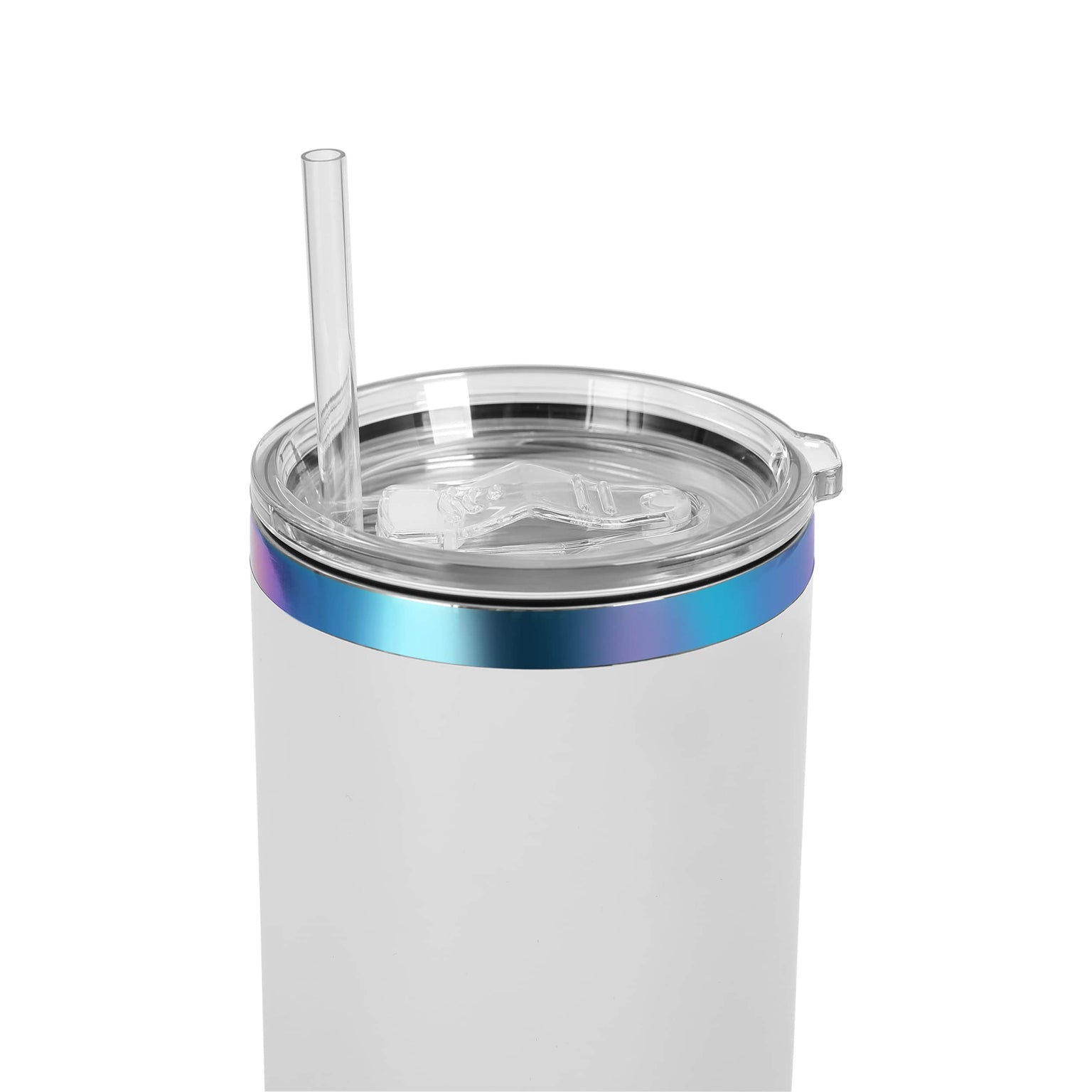 rainbow plate tumbler rim, white