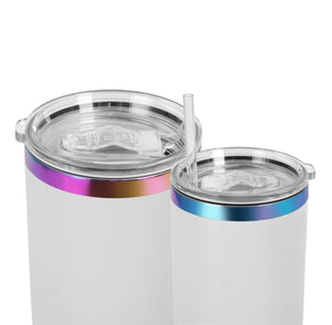 rainbow plated tumblers, white