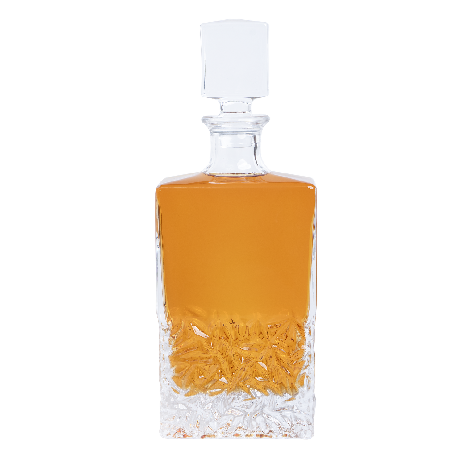 Glass whiskey decanter rectangle