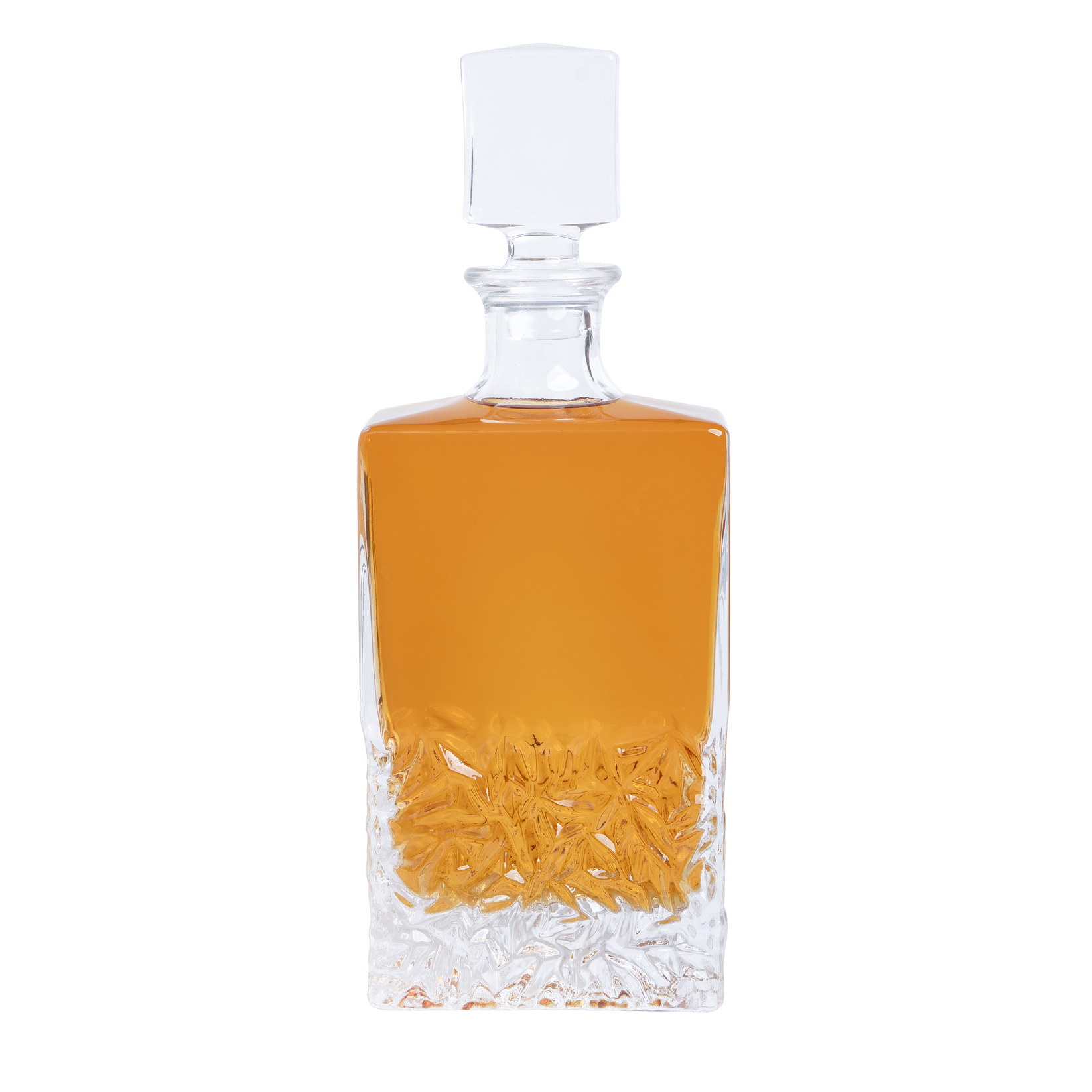 Glass whiskey decanter rectangle