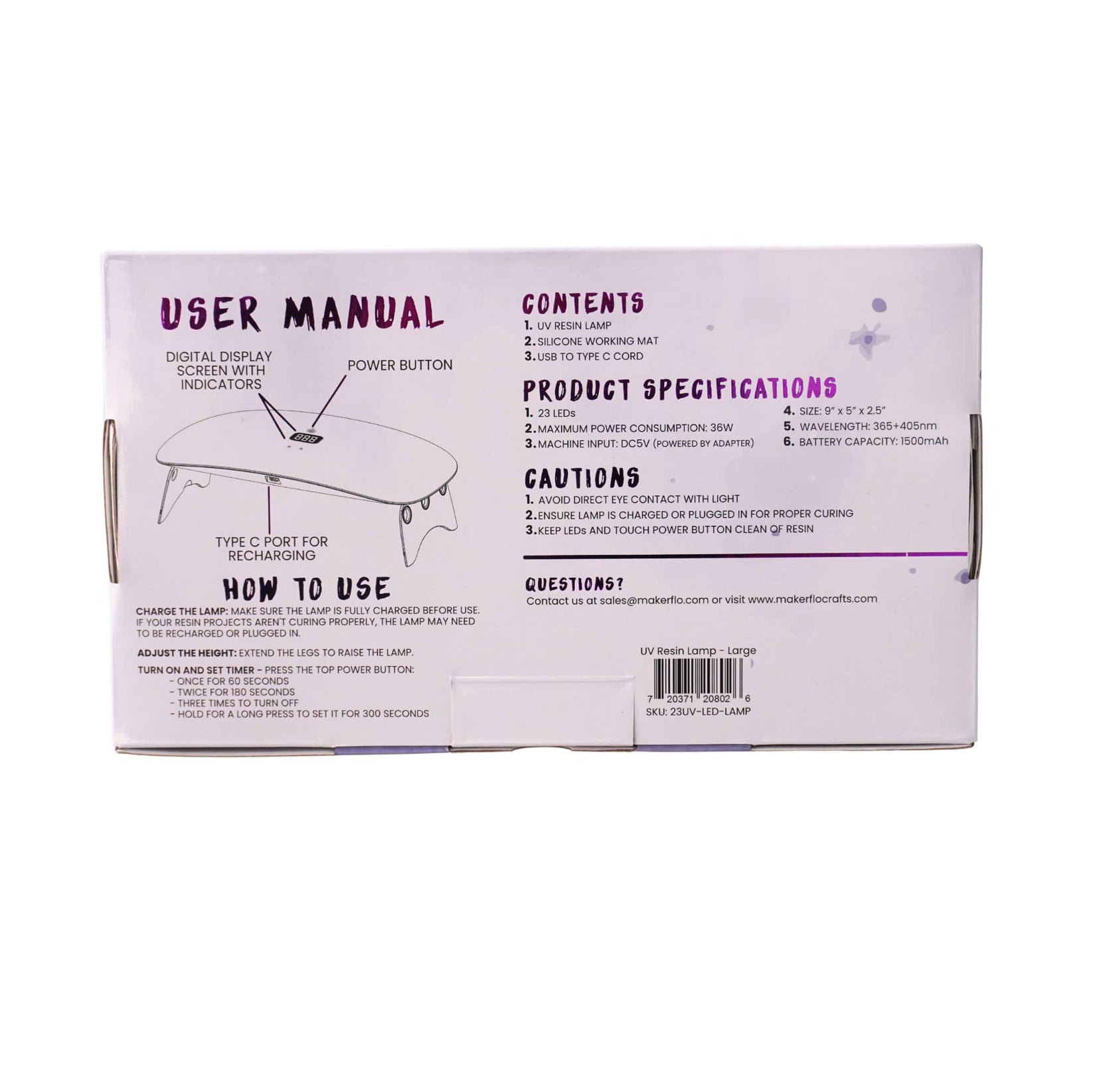 uv resin lamp box and user manual