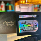 Laserette, Leatherette luggage tag, hologrpahic, shown engraved in gift box