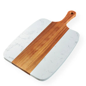 Marble and Acacia Wood Serving Board for Laser Engraving