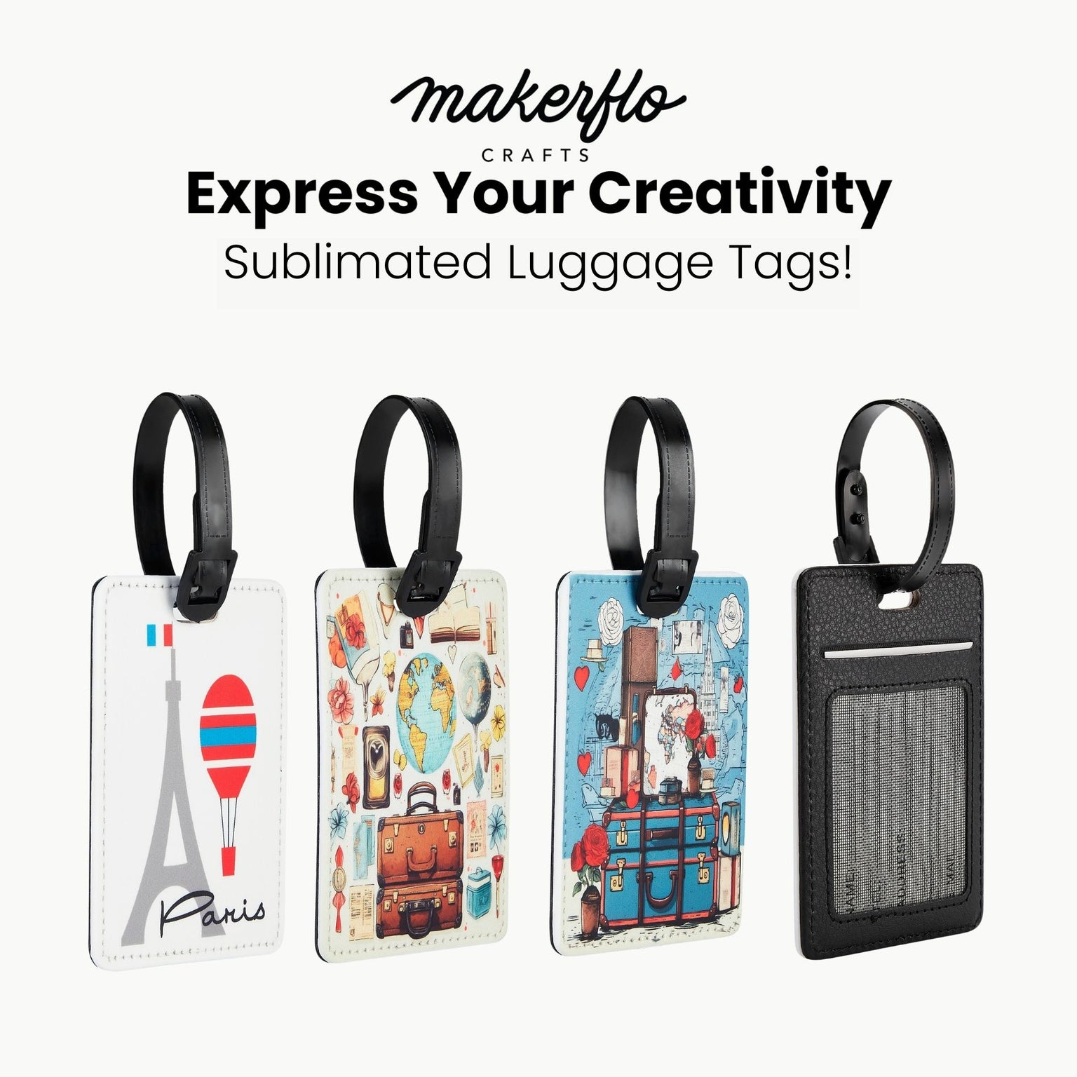 sublimated luggage tags, customized