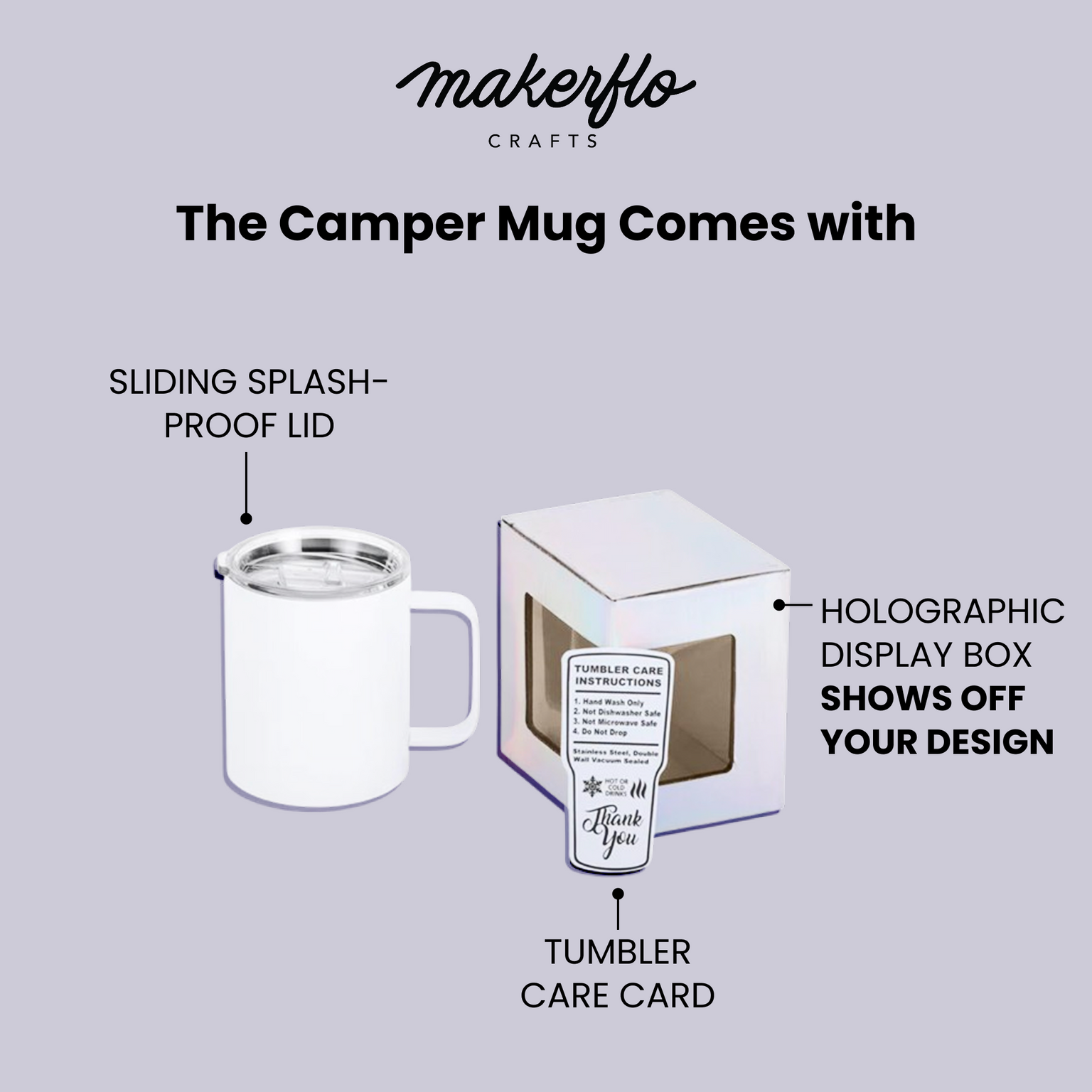 Sublimation Camper Mug packaging and accessories