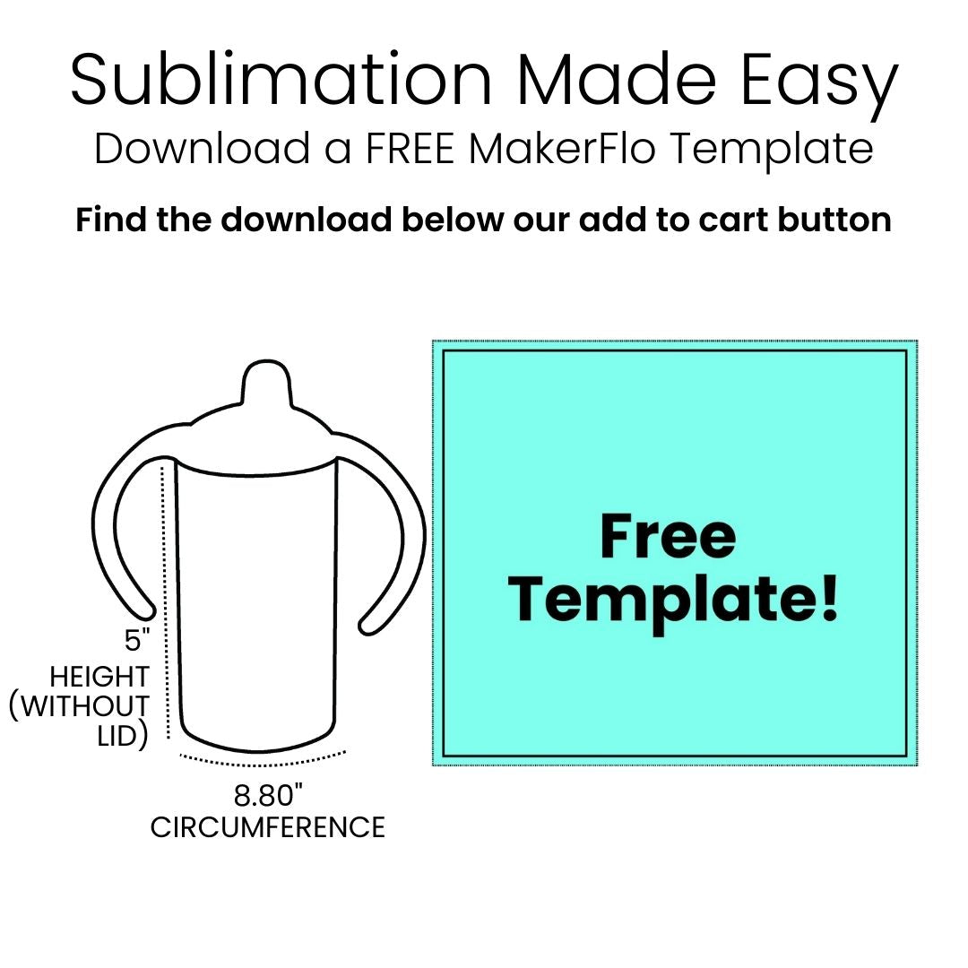sublimation sippy cup, full wrap template