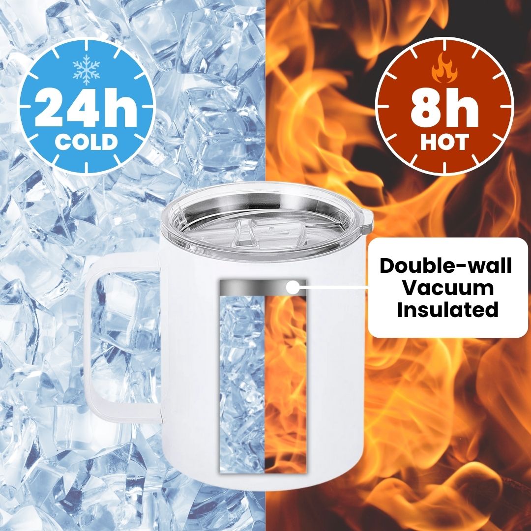 sublimation camper mug, double wall vacuum insulated