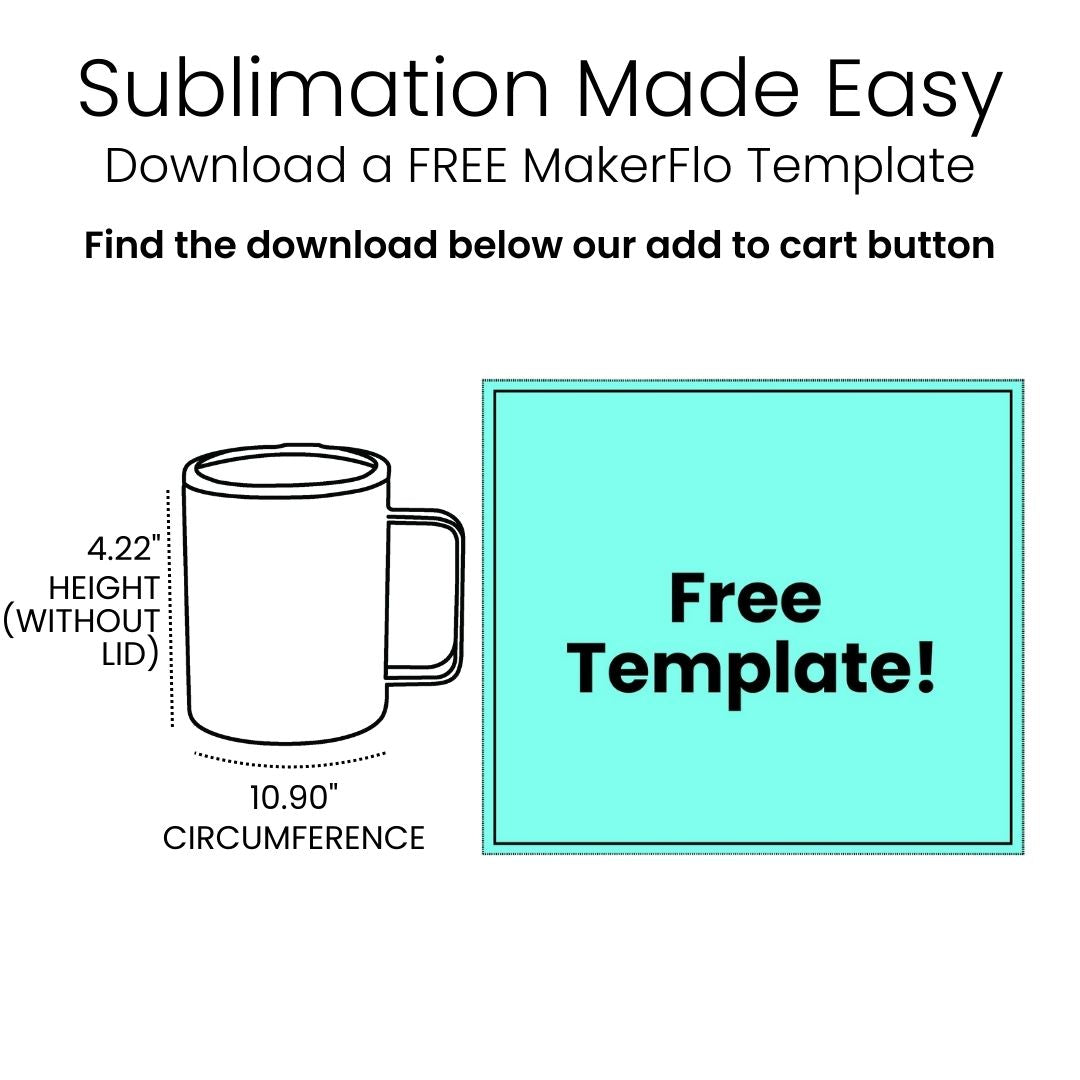 sublimation camper mug, full wrap template