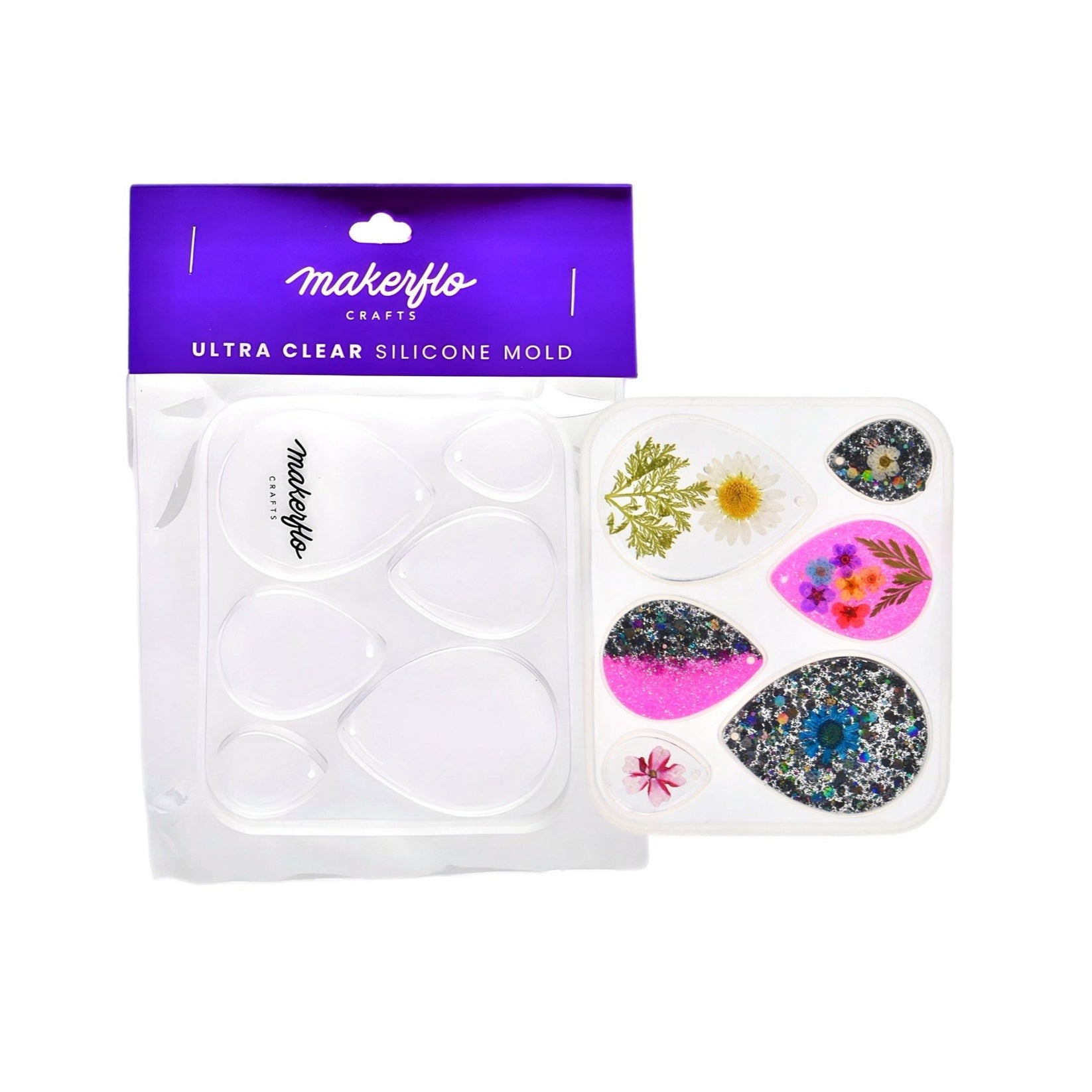jewelry resin mold tray, tear drop shape