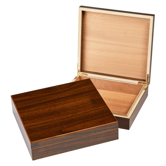 valet box, cedar lined, hinged lid, walnut