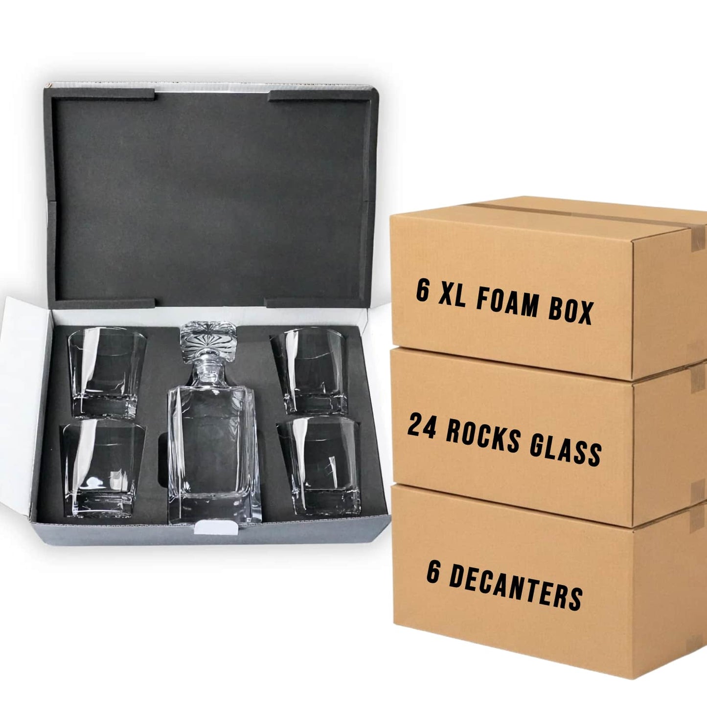 4 Glass Decanter Set