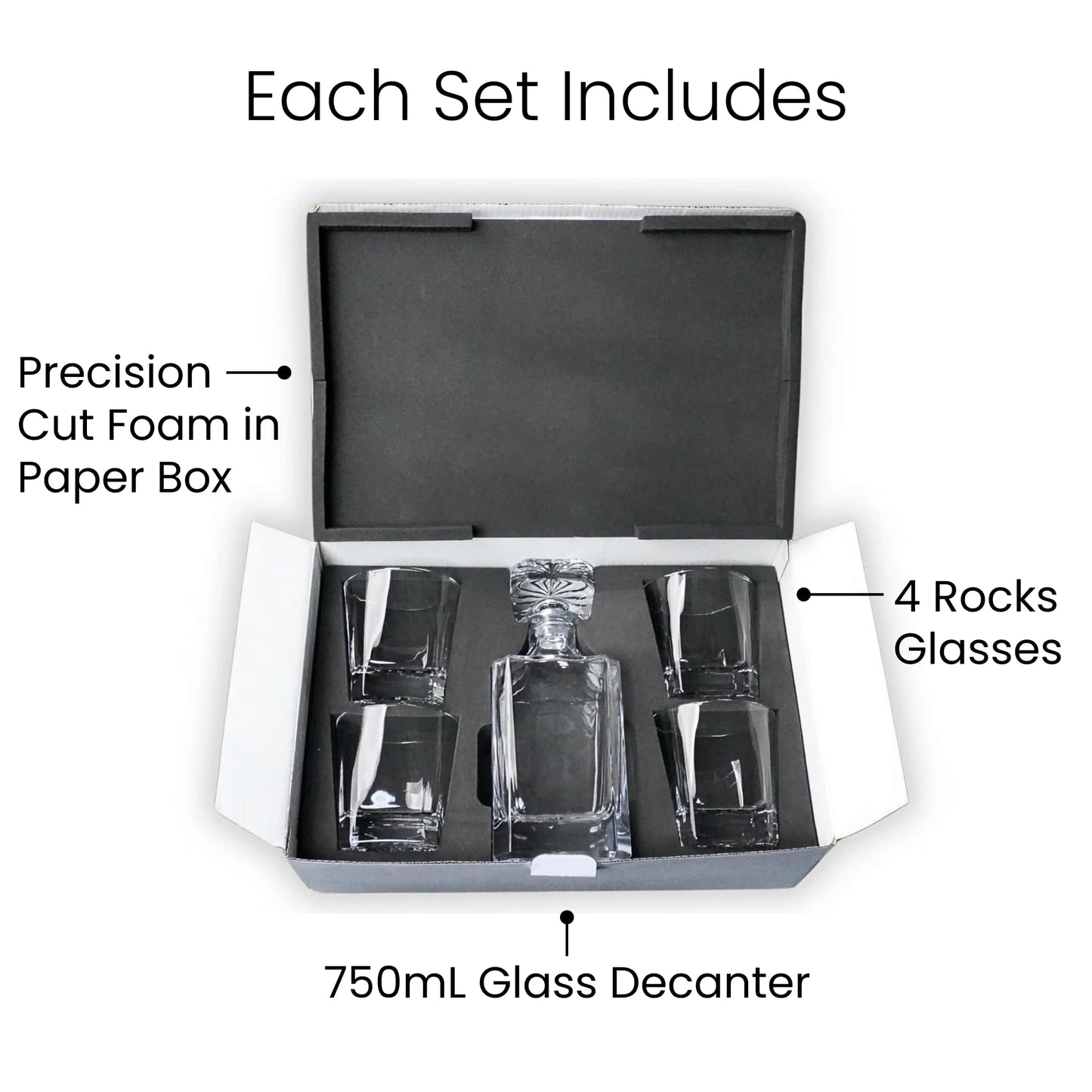 4 Glass Decanter Set