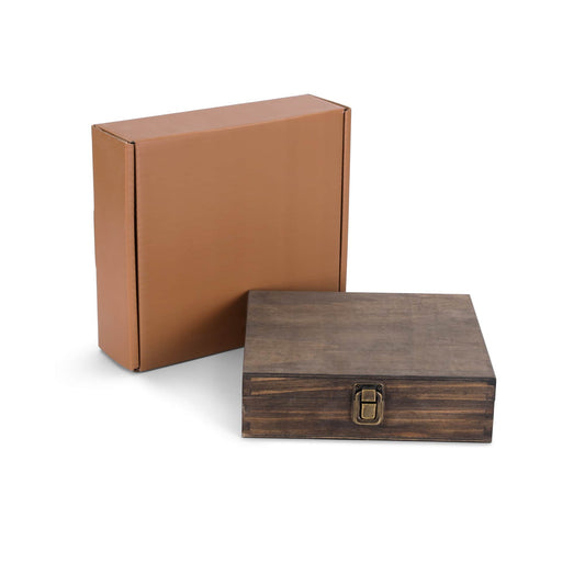 wood cigar box, walnut with gift box