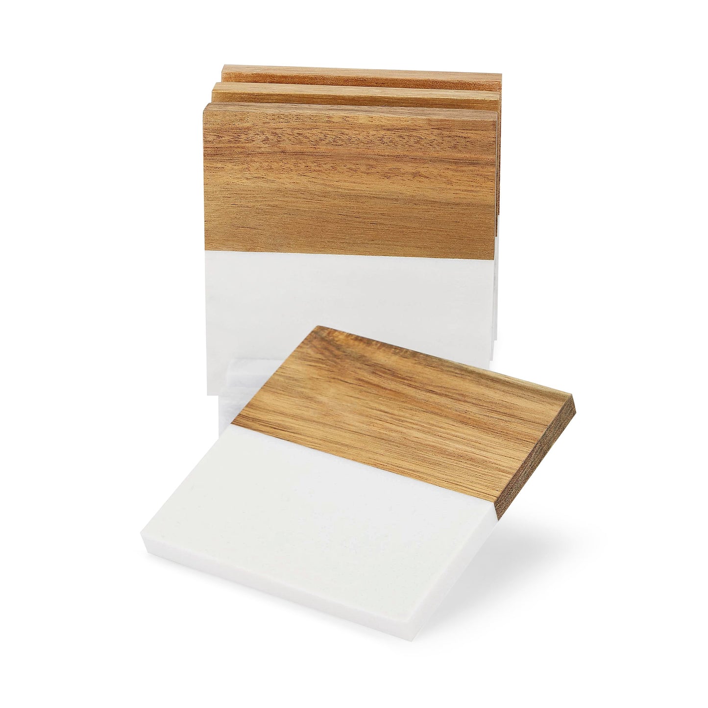 Marble and Wood Coasters
