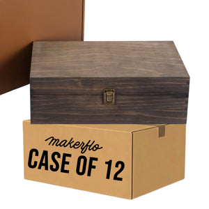 wood keepsake box, walnut, bulk, case of 12