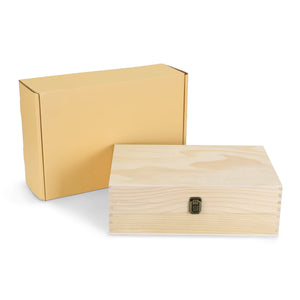 wood keepsake box, natural, with gift box