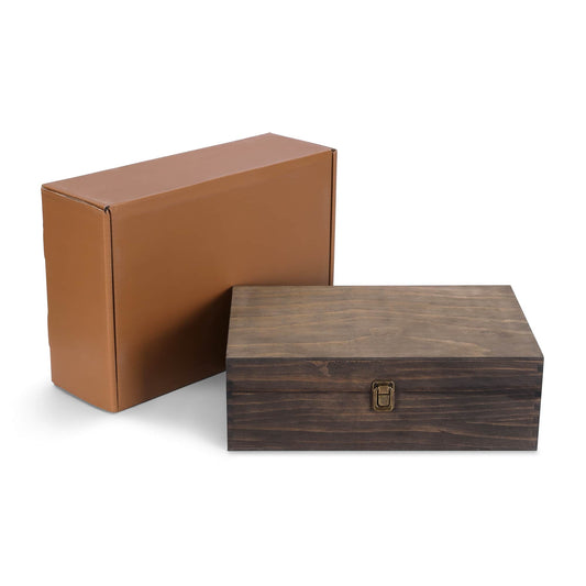wood keepsake box, walnut, with gift box