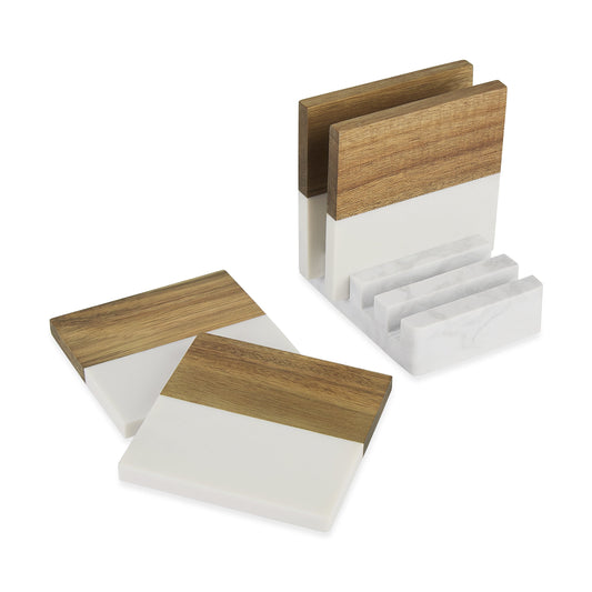 Marble and Wood Coasters
